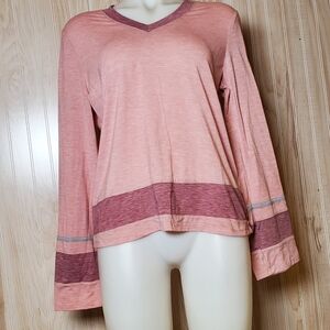 Free2B Retro Y2k Long Sleeve Tee Size L Pink Acadamia Casual Oversized Retro